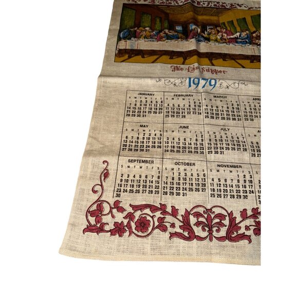 Vintage 1979 Cloth Wall Hanging Last Supper Image - Picture 3 of 7